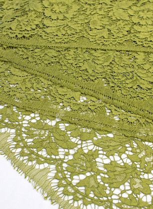 Кружевное полотно (о) горчичное в стиле Valentino - в интернет-магазине тканей Тессутидея арт. 01-5461