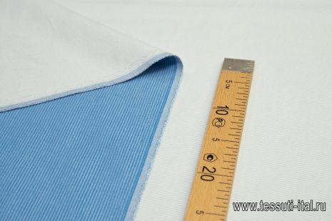 Вельвет стрейч (о) бело-голубой - итальянские ткани Тессутидея арт. 01-5807