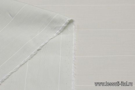 Сорочечная (н) светло-бело-оливковая мелкая полоска  - итальянские ткани Тессутидея арт. 01-6295