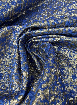 Жаккард с люрексом (н) сине-золотой - в интернет-магазине тканей Тессутидея арт. 03-7445