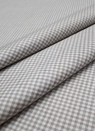 Костюмная дабл (н) мелкая бежевая клетка - в интернет-магазине тканей Тессутидея арт. 05-3006