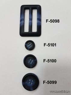 Пуговица пластик 4 прокола d-28мм сине-черная - итальянские ткани Тессутидея арт. F-5099