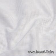 Сорочечная стрейч (н) оливково-голубая клетка на белом - итальянские ткани Тессутидея арт. 01-6010
