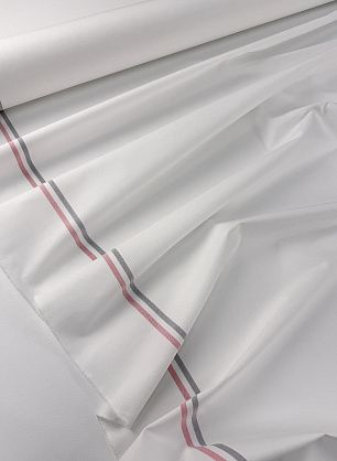 Хлопок костюмный дабл (н) бордюр-полоска на белом - в интернет-магазине тканей Тессутидея арт. 01-8079