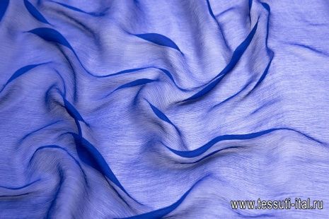 Шифон крэш (о) темно-синий - итальянские ткани Тессутидея арт. 10-1220