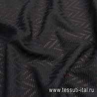 Плательна фактурная (о) черная - итальянские ткани Тессутидея арт. 03-6739