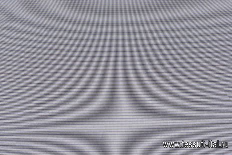 Подкладочная (н) мелкая бело-сине-серая клетка - итальянские ткани Тессутидея арт. 07-1414