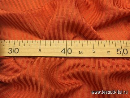 Плательная (о) оранжевая полоска - итальянские ткани Тессутидея арт. 03-5432