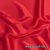 Шелк атлас стрейч (о) красный  - итальянские ткани Тессутидея арт. 10-2497