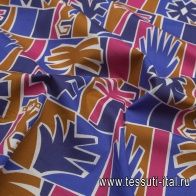 Сорочечная (н) тропический орнамент - итальянские ткани Тессутидея арт. 01-4508
