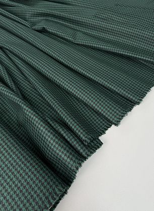Костюмная шерсть (н) черно-зеленая гусиная лапка - в интернет-магазине тканей Тессутидея арт. 05-5085