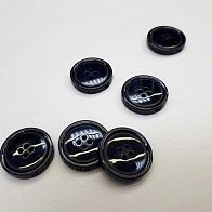 Пуговица пластик 4 прокола d-19мм темно-серая меланж MaxMara - итальянские ткани Тессутидея арт. F-4190