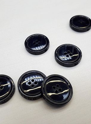 Пуговица пластик 4 прокола d-19мм темно-серая меланж MaxMara - в интернет-магазине тканей Тессутидея арт. F-4190