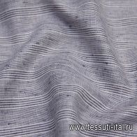 Лен (н) бело-фиолетовая полоска - итальянские ткани Тессутидея арт. 16-0630