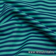 Сорочечная (н) бирюзово-синяя полоска - итальянские ткани Тессутидея арт. 01-6103