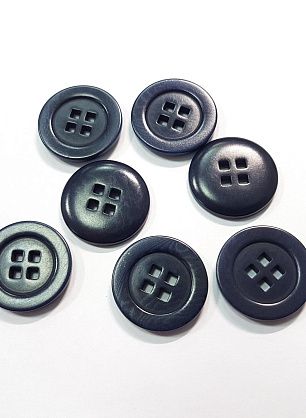 Пуговица пластик 4 прокола d-22мм темно-синяя - итальянские ткани Тессутидея F-5522