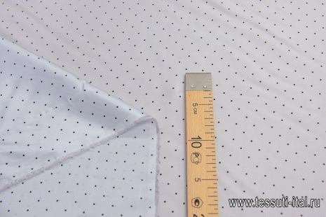 Подкладочная вискоза диагональ (н) черный горох на светло-сером - итальянские ткани Тессутидея арт. 08-1204