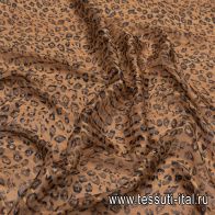 Шифон дама (н) черно-коричневый хищный принт и полоска - итальянские ткани Тессутидея арт. 10-2925