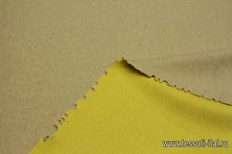 Трикотаж шерсть с полиамидом дабл (о) желтый/бежевый - итальянские ткани Тессутидея арт. 15-1084
