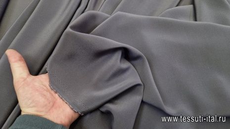 Крепдешин (о) темно-серо-фиолетовый - итальянские ткани Тессутидея арт. 02-8851