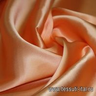 Шелк атлас стрейч (о) оранжевый - итальянские ткани Тессутидея арт. 02-5858