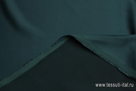 Плательный атлас стрейч (о) темная морская волна - итальянские ткани Тессутидея арт. 03-7412