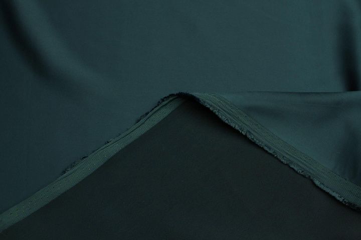 Плательный атлас стрейч (о) темная морская волна - итальянские ткани Тессутидея арт. 03-7412