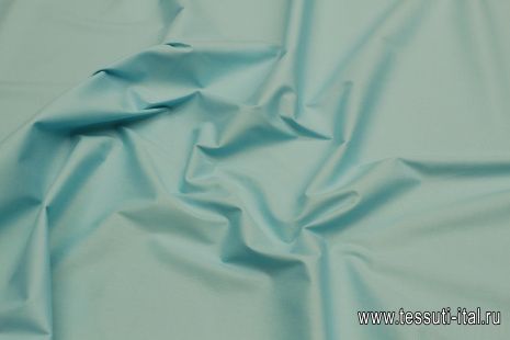 Сорочечная поплин стрейч (о) бирюзовая - итальянские ткани Тессутидея арт. 01-7183