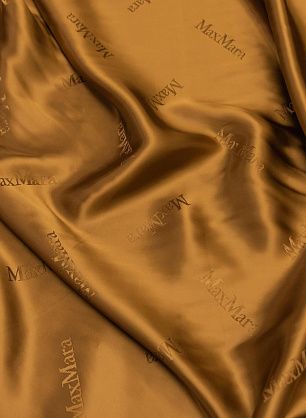 Подкладочная вискоза (о) бронзовая с надписью Max Mara - в интернет-магазине тканей Тессутидея арт. 08-1182