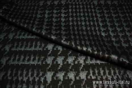 Пальтовая жаккард (н) черно-серая ш-150см - итальянские ткани Тессутидея арт. 09-1171