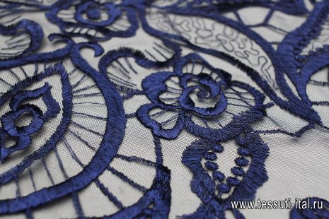 Кружевное полотно (о) темно-синее - итальянские ткани Тессутидея арт. 03-6995