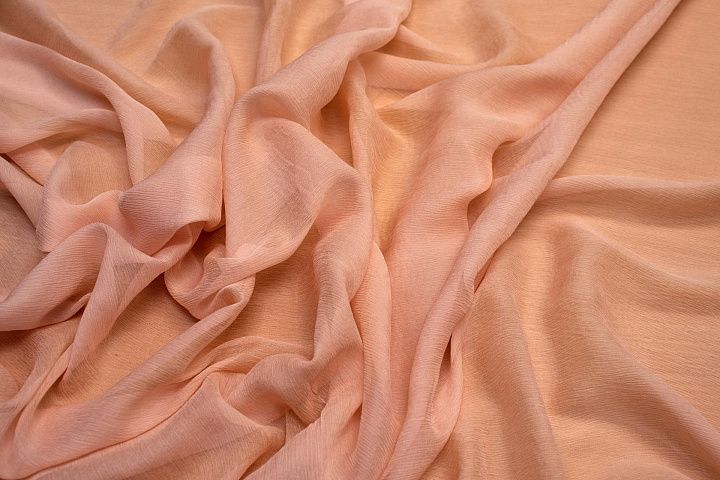 Шифон крэш (о) персиковый в стиле Etro - итальянские ткани Тессутидея арт. 10-0567