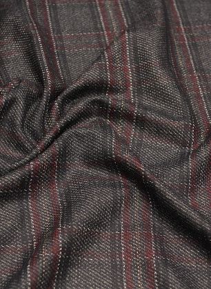 Костюмная 320 г/м (н) бело-бордовая стилизованная клетка на темно-синем - в интернет-магазине тканей Тессутидея арт. 05-4459