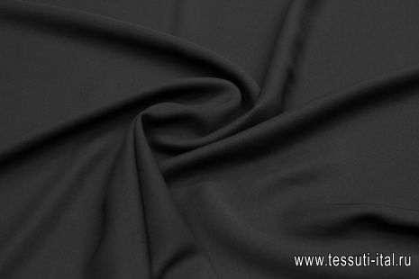 Плательная кади вискоза стрейч (о) черная - итальянские ткани Тессутидея арт. 04-1644