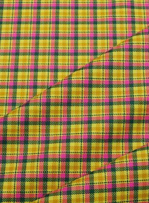 Костюмная (н) желто-розово-зеленая клетка - в интернет-магазине тканей Тессутидея арт. 05-4709
