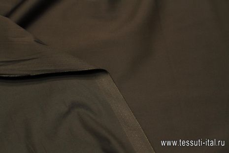 Хлопок стрейч (о) темно-коричневый - итальянские ткани Тессутидея арт. 01-7486