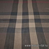 Пашмина (н) коричнево-бордовая клетка - итальянские ткани Тессутидея арт. 17-1004