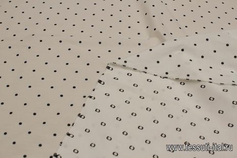 Сорочечная (н) черный горох на белом - итальянские ткани Тессутидея арт. 01-7212
