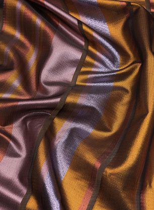 Плательная с люрексом (н) желто-оранжево-сиреневые полосы - в интернет-магазине тканей Тессутидея арт. 03-6809