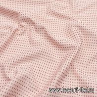 Хлопок стрейч костюмный (н) розово-молочная стилизованная клетка - итальянские ткани Тессутидея арт. 01-6929