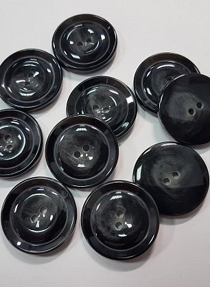 Пуговица пластик 2 прокола d-27мм темно-серая меланжевая - в интернет-магазине тканей Тессутидея арт. F-5637