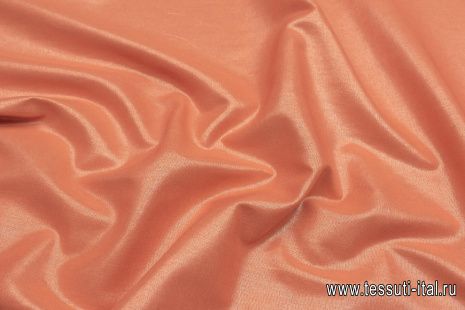 Лен с напылением (о) морковный - итальянские ткани Тессутидея арт. 16-0805