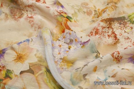 Шифон печворк (н) цветочный рисунок - итальянские ткани Тессутидея арт. 10-3665
