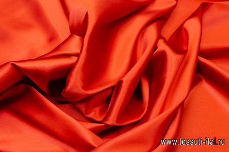 Шелк атлас (о) темно-оранжевый - итальянские ткани Тессутидея арт. 02-8536