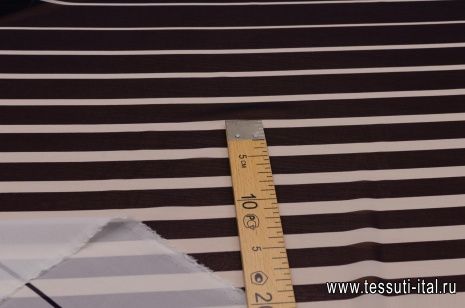 Шифон (н) черно-белая полоска - итальянские ткани Тессутидея арт. 02-8352