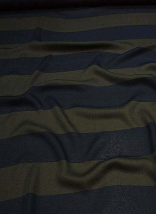 Крепжоржет стрейч (н) коричнево-синяя полоска ш-130см - в интернет-магазине тканей Тессутидея арт. 02-5809