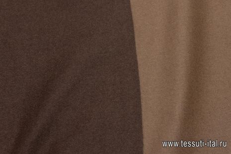 Пальтовая двухслойная (о) светло-коричневая/темно-коричневая - итальянские ткани Тессутидея арт. 09-1977
