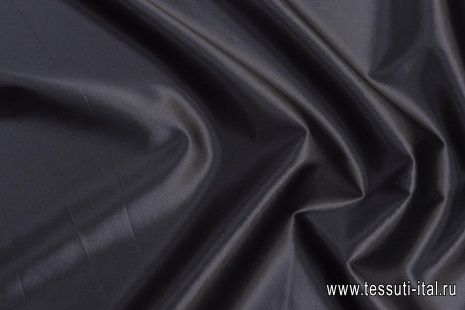 Шелк атлас продублированный (о) черный - итальянские ткани Тессутидея арт. 10-2328