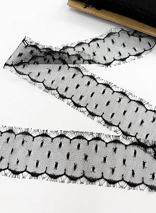 Кружево ш-8см черное - в интернет-магазине тканей Тессутидея арт. 03-7454