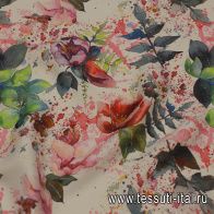 Шифон (н) цветочная абстракция на айвори - итальянские ткани Тессутидея арт. 10-3228